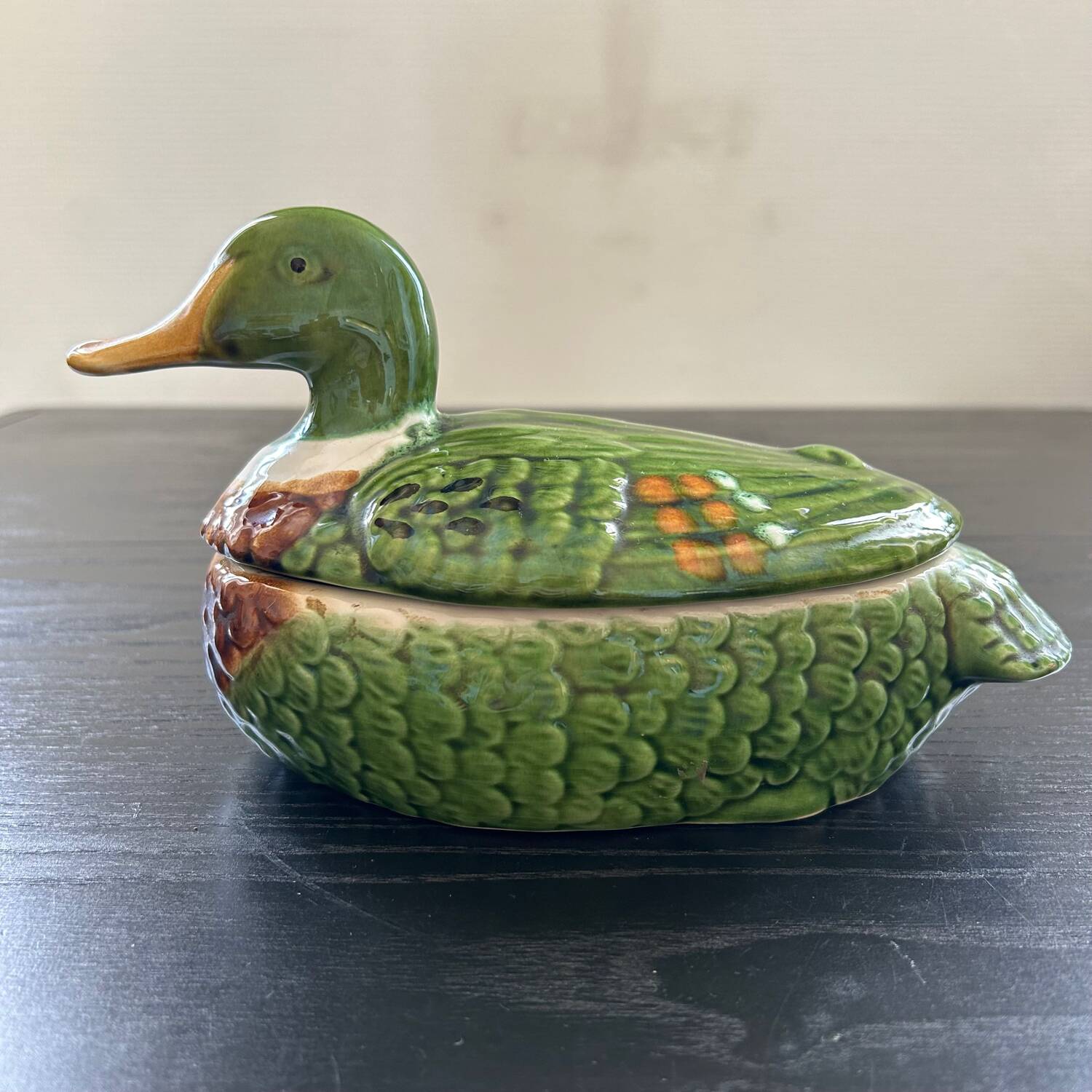 Green duck terrine in a sauce