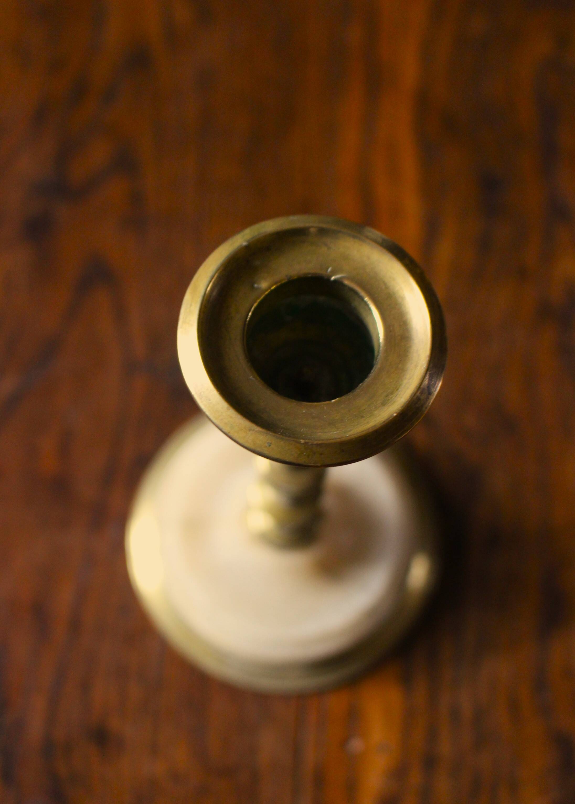 Fine brass candle holder alabaster base