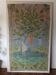 Large painting on canvas from the 20th century mounted on a frame - rural scene.
