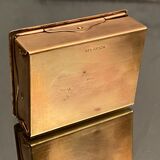 German compartmentalized stamp box early twentieth GHG Gesch holly leaf