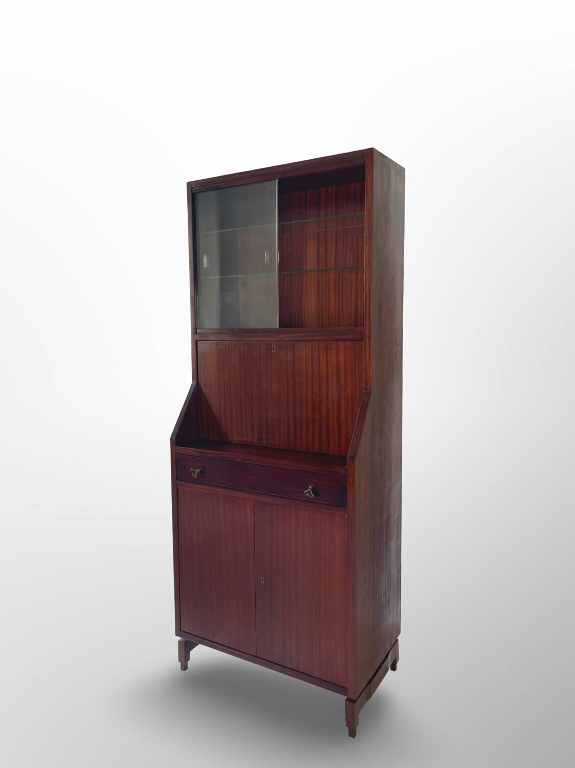 Buffet/crédence italienne en bois et acajou plaqué, années 1960.