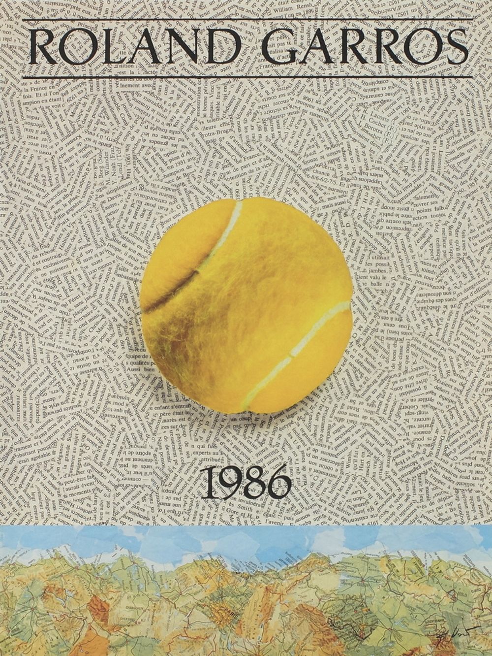 Affiche Roland-Garros 1986 par jiří kolář
