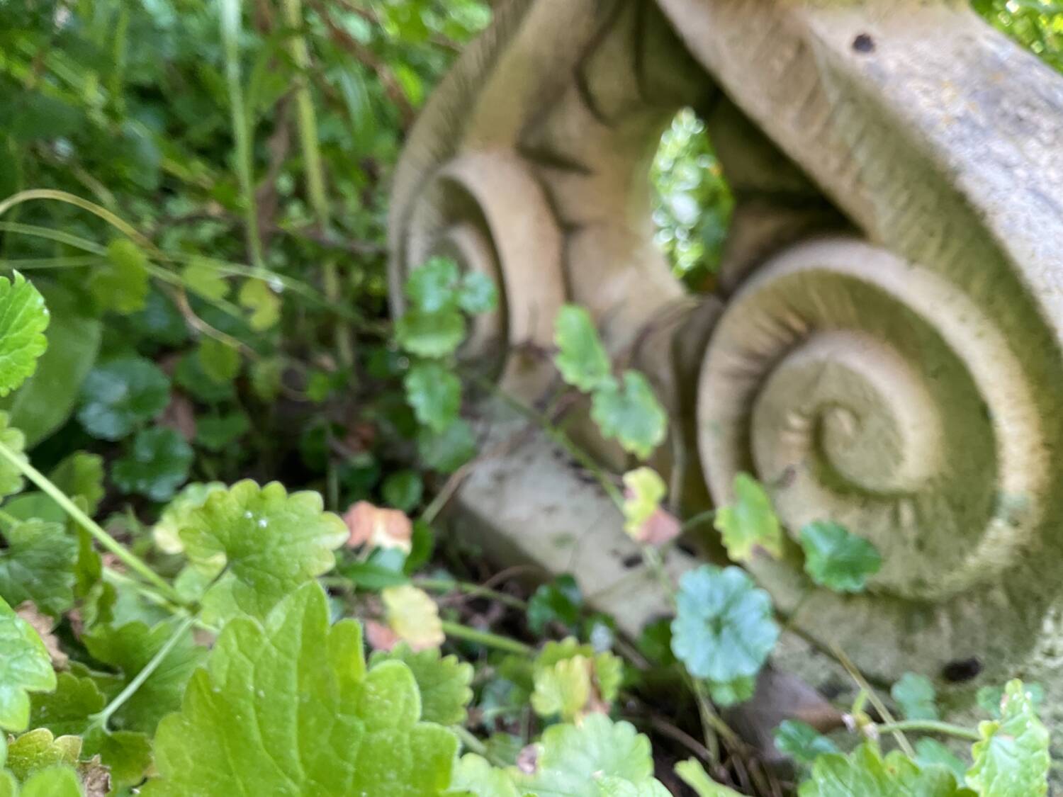 Vintage stone garden bench
