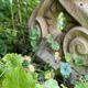 Vintage stone garden bench