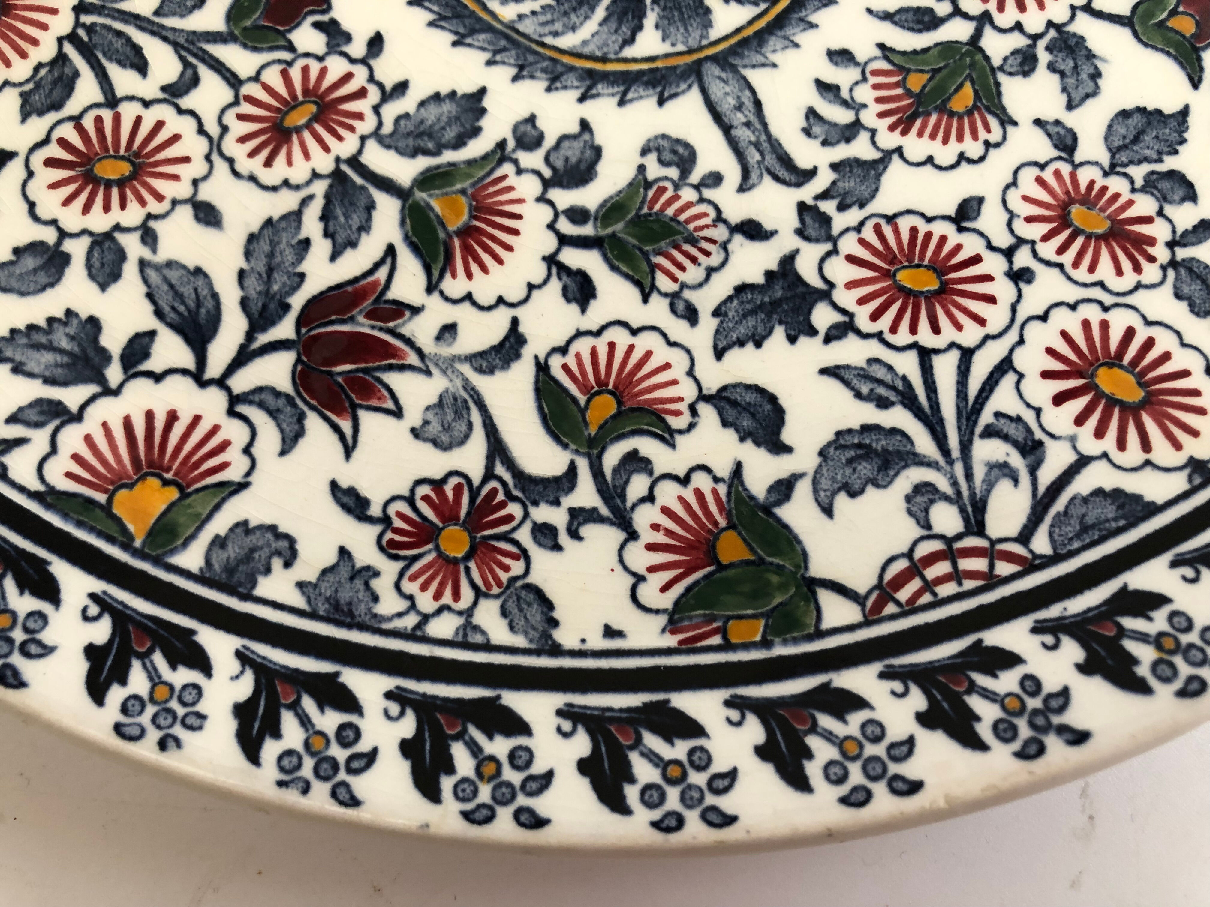Round dish Gien decoration bothée or cashmere 26cm for pie and cake