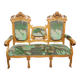 In the spirit of Alfonce Mucha's forms: Art Nouveau period bench