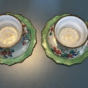 Pair of footed bowls in Canton enamel – China – floral decoration – F