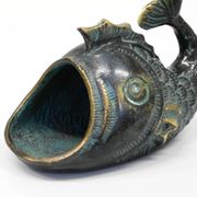 Mid Century bronze table or hand fish ashtray by Walter Bosse