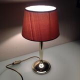 Golden metal lamp and lampshade fishing skin / vintage 70s-80s