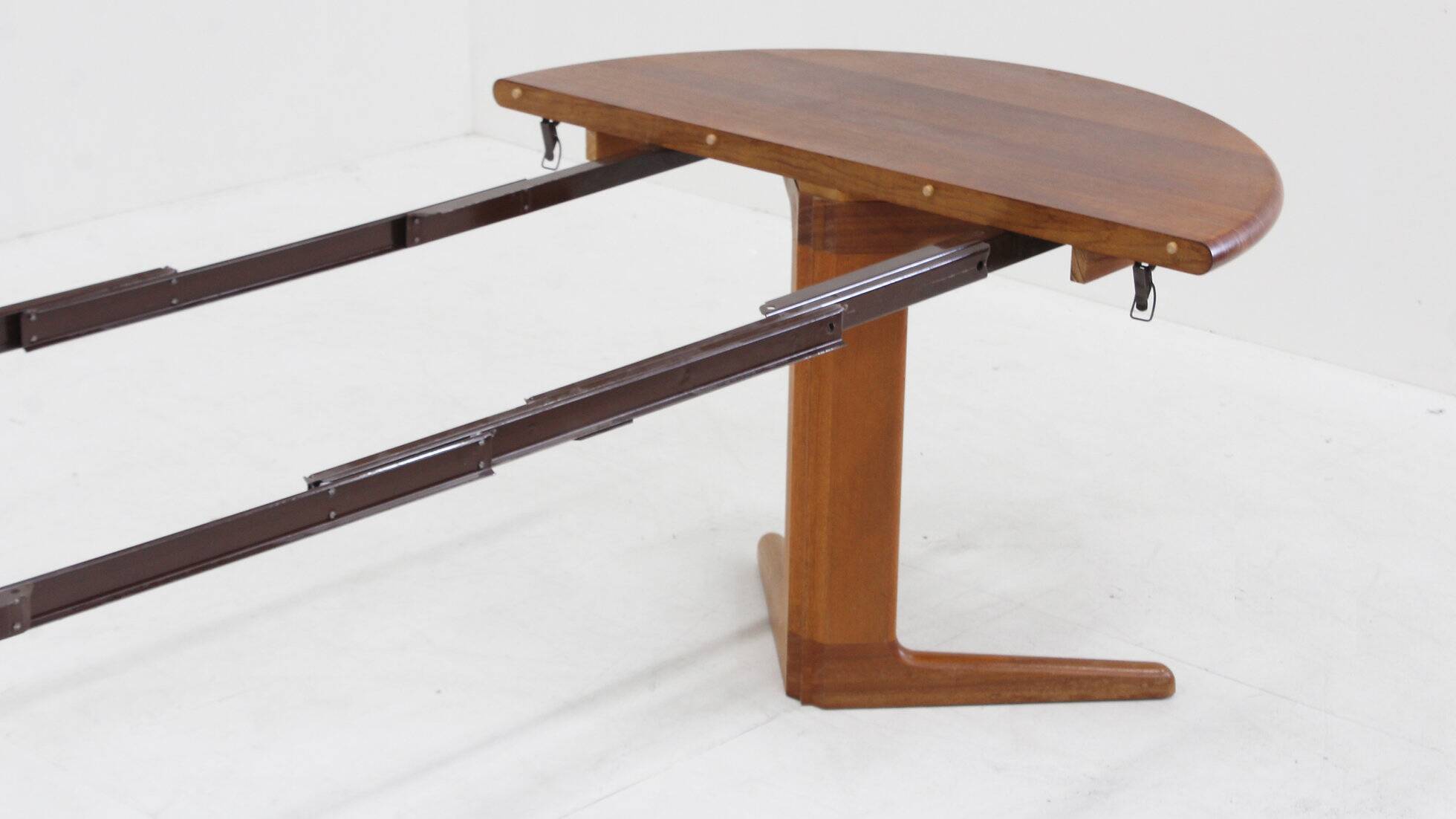 Vintage Danish oval extendable dining table solid teak 1960s XL