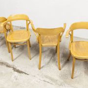 Set of 4 bistro armchairs with armrests from the 1960s.