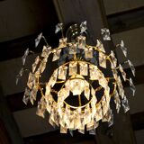 Lustre Regency, cristaux taillés, Espagne, 1980