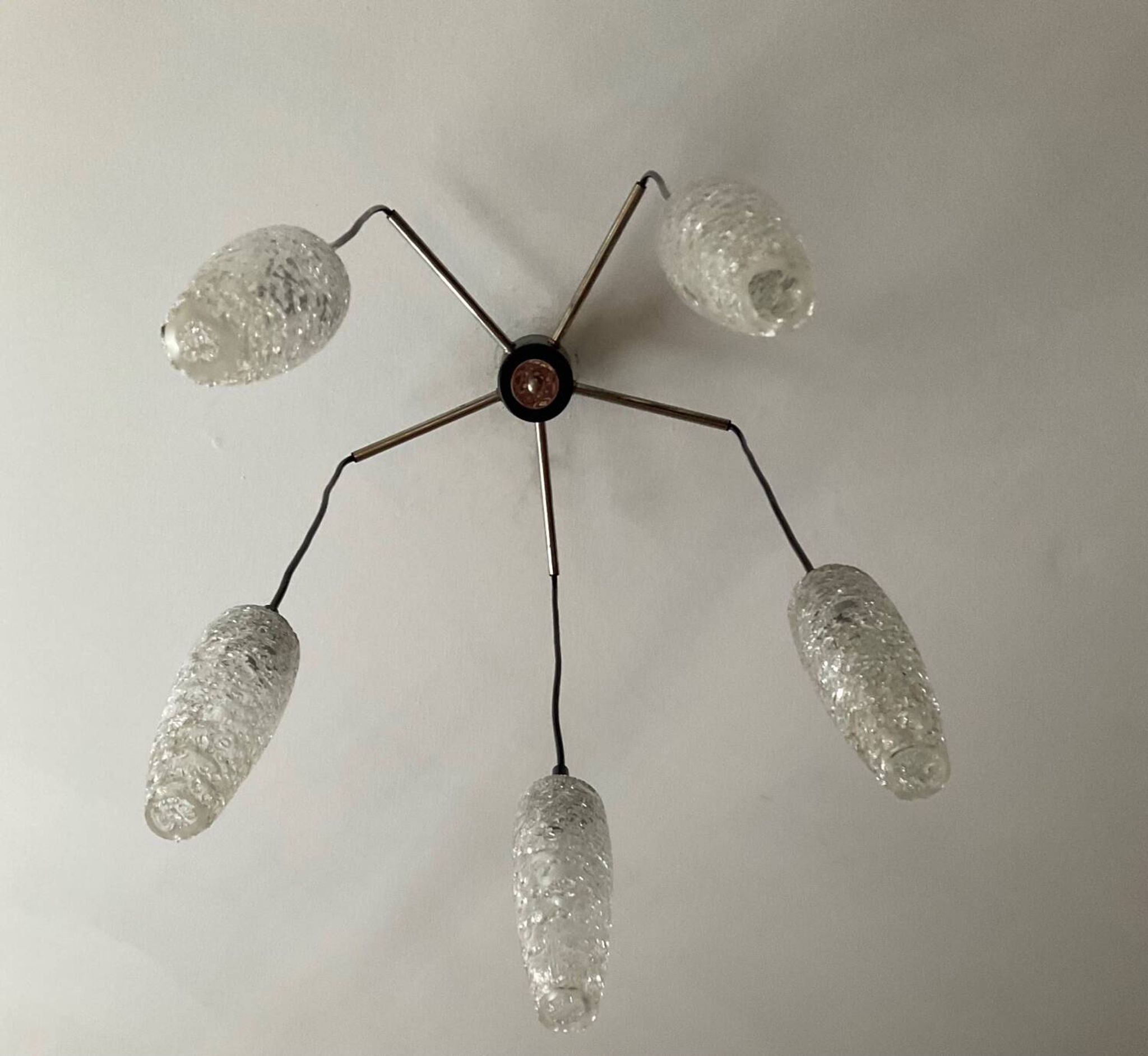 Vintage 5-light chandelier from the 60s