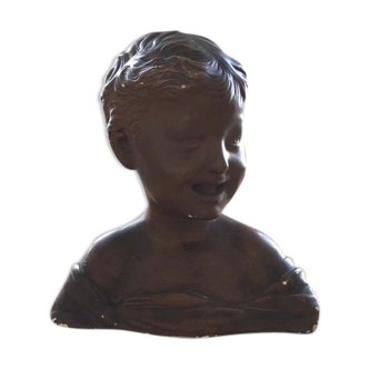 Bust of brown patinated child