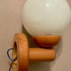 Vintage white glass wall light and pin.