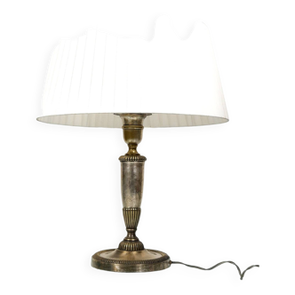 Table lamp in silvered bronze - French work from the Art Deco period attributed to Maurice Dufrène