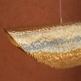 Handmade lotus leaf shaped brass pendant light