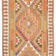 Turkish Handwoven Vintage Herki Kilim 107 cm x 342 cm