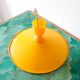 Vintage yellow metal pendant light – 70s