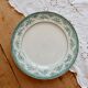 Antique flat plate, ironstone, Onnaing, Roses Mousses pattern.