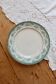 Antique flat plate, ironstone, Onnaing, Roses Mousses pattern.