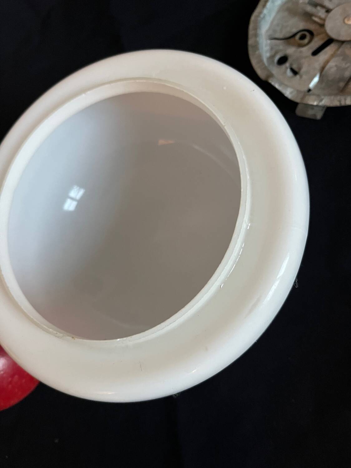 Vintage round opaline wall light