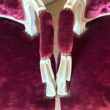 Pair of Louis XV style upholstered velvet armchairs