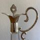 Glass and silver metal ewer