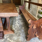 Table and two benches