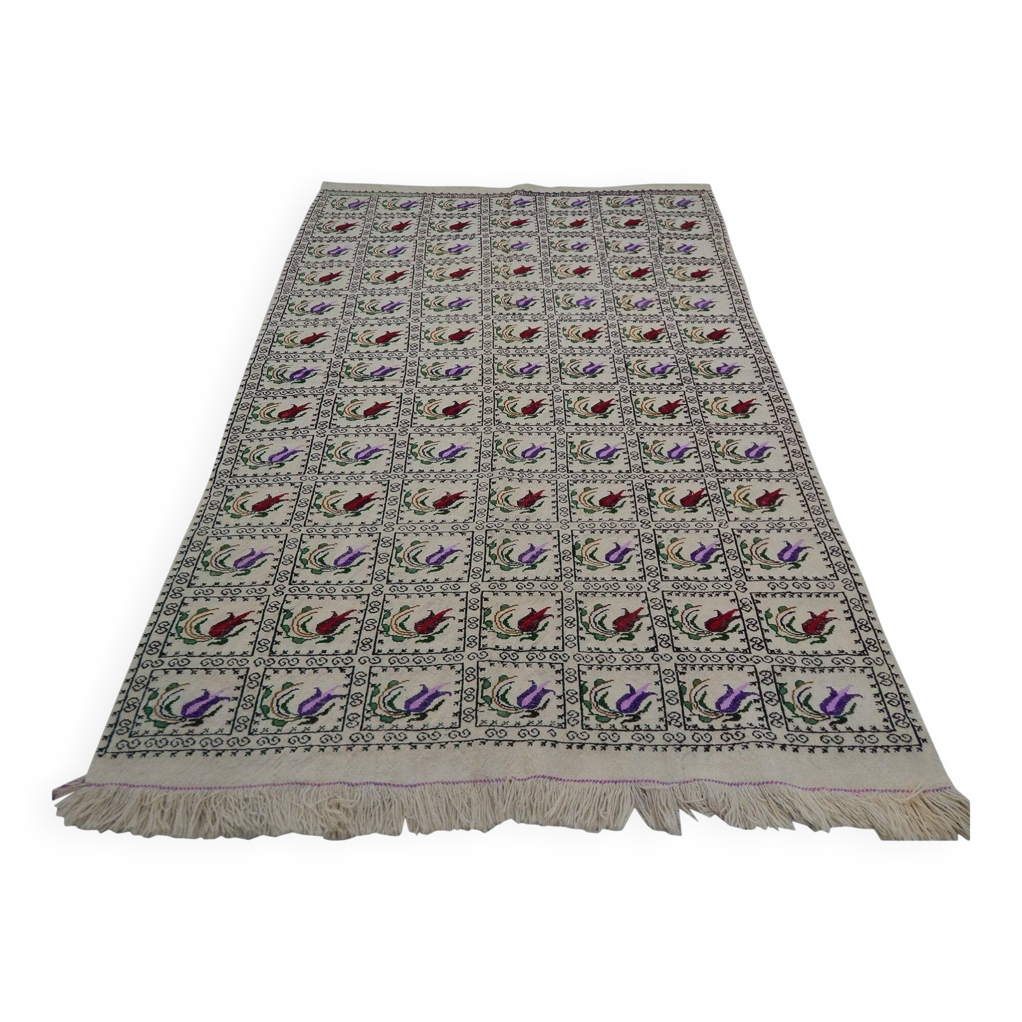 Vintage Turkish kilim, handwoven, 155x224 cm.