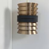 Doria suspension in copper and matte black metal, Germany, 1960.