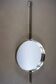 Xavier Feal brushed steel round mirror, 1970s