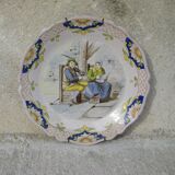 Plate in Rouen earthenware