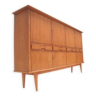 Large vintage teak highboard made in the 60s