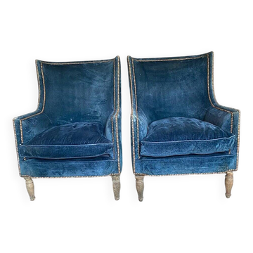 Set of Art Deco Italian chairs in walnut, 1920s