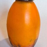 Art Deco lamp by Muller Frères Lunéville, signed glass, 1920.