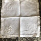 Set of six embroidered linen tea towels