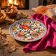Large decorative plate Gien – French earthenware – multicoloured flowers – Ø 30