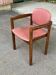Scandinavian curved walnut and fabric office chair