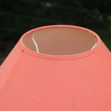 Vintage powder pink ceramic lamp with coral shade