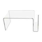 Coffee table + vintage plexiglass magazine holder.