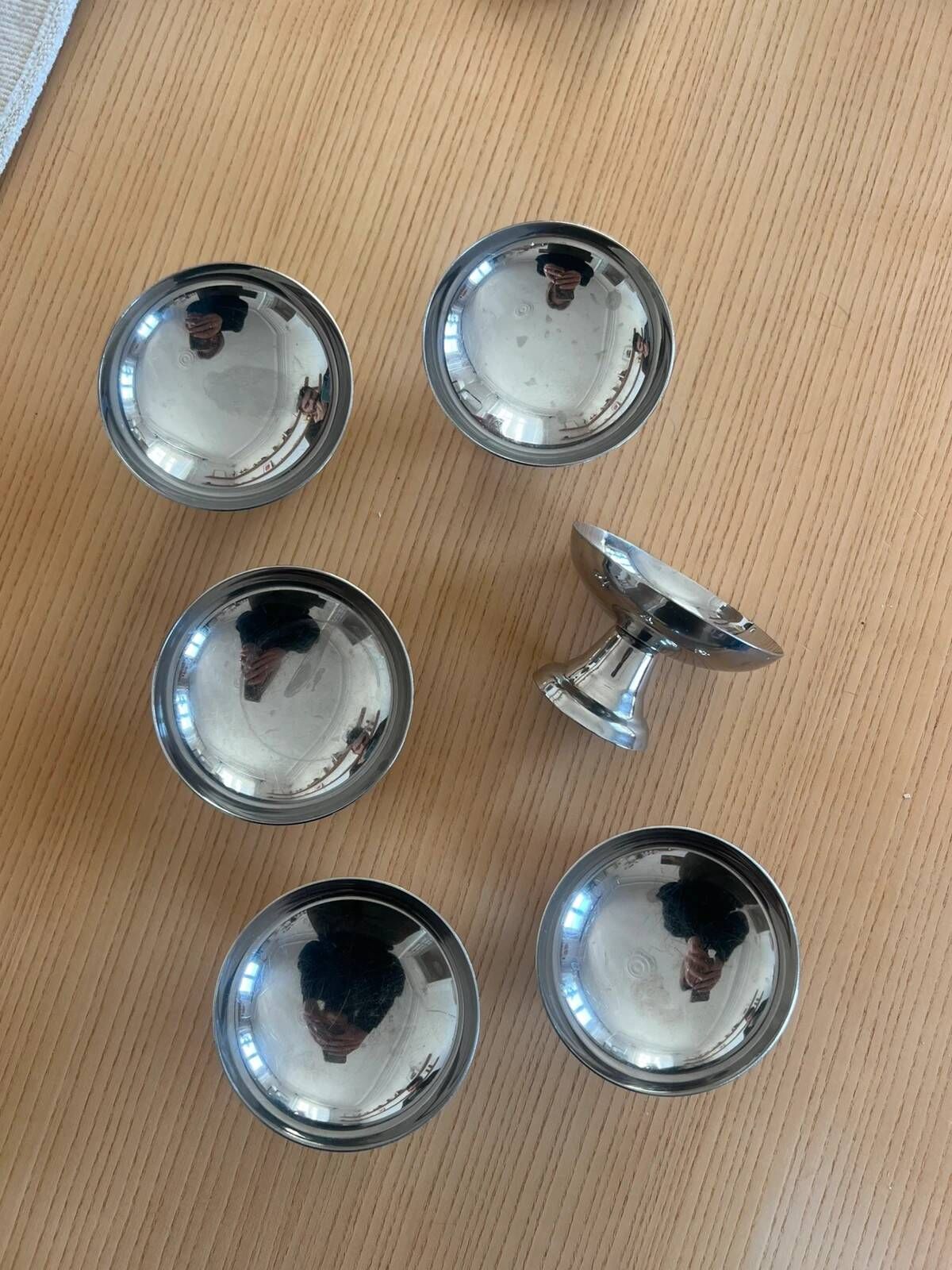 6 coupes en inox vintage