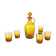 Service à alcool en verre ambré bullé 1960