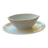 Longwy blue polka dot sauce boat