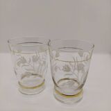 Vintage glasses with rose pattern