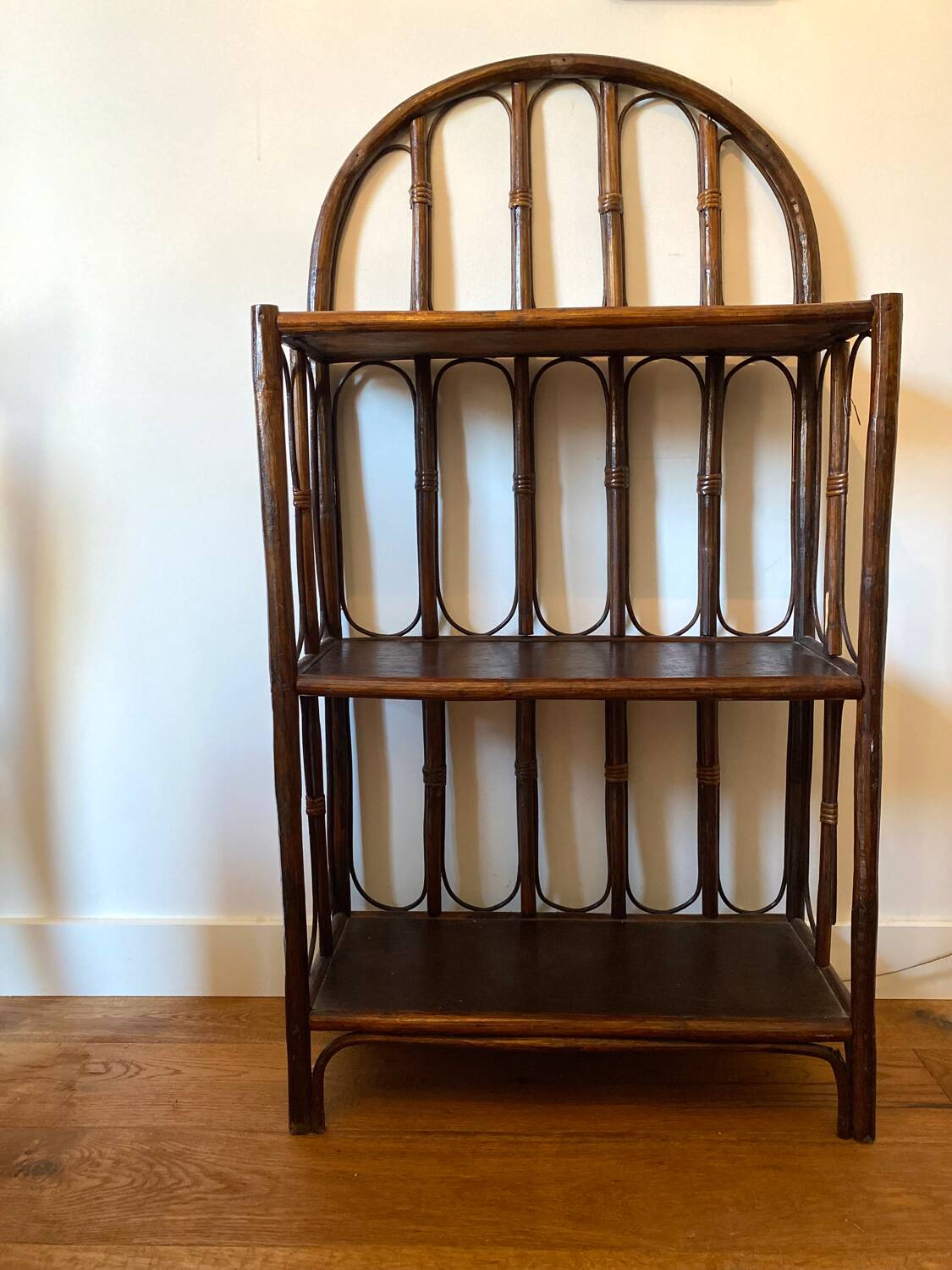 Vintage rattan bookcase