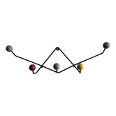 Wall coat rack Roger Feraud, metal and wooden balls.