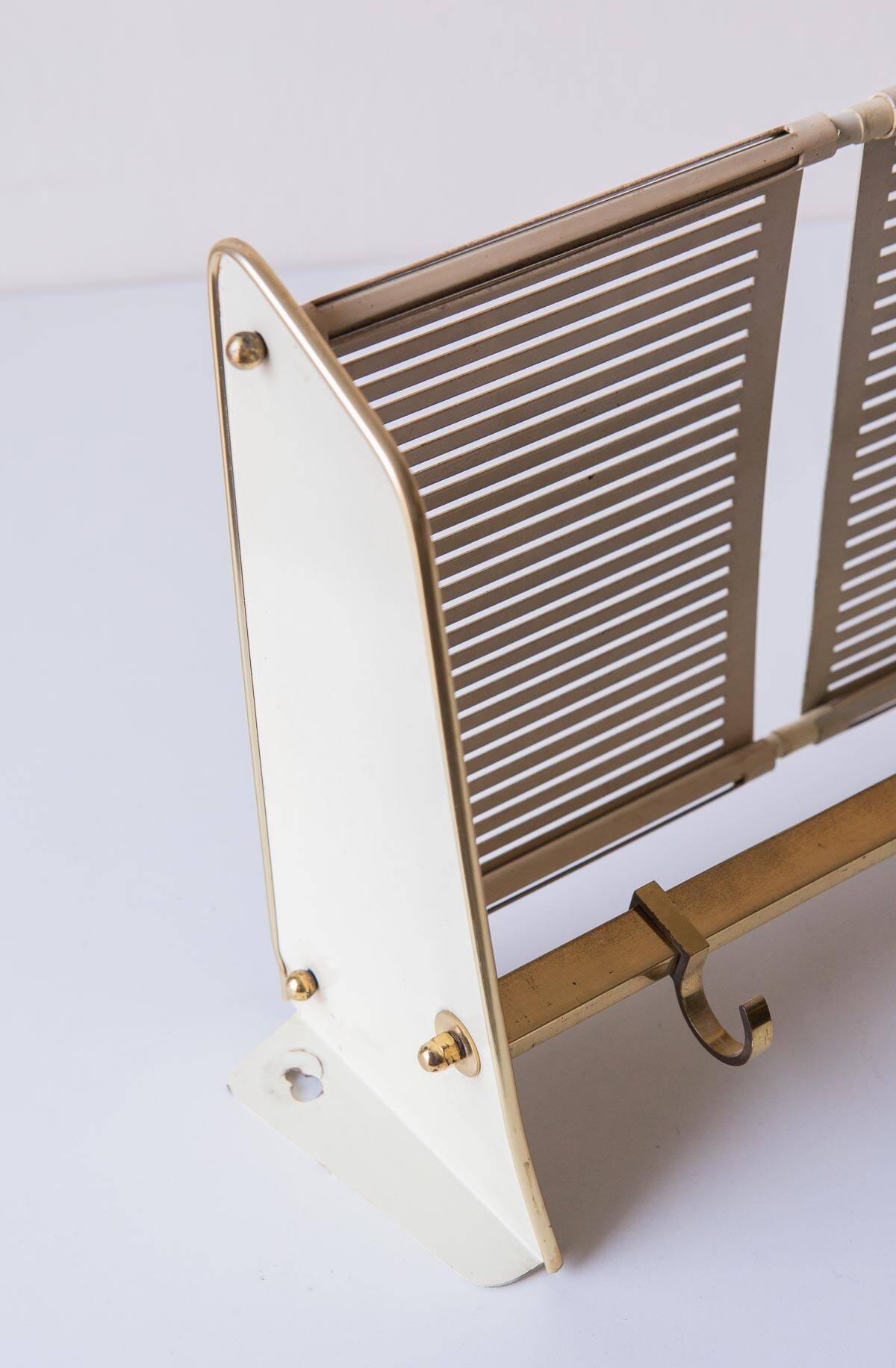 1950s German metal wall coat rack