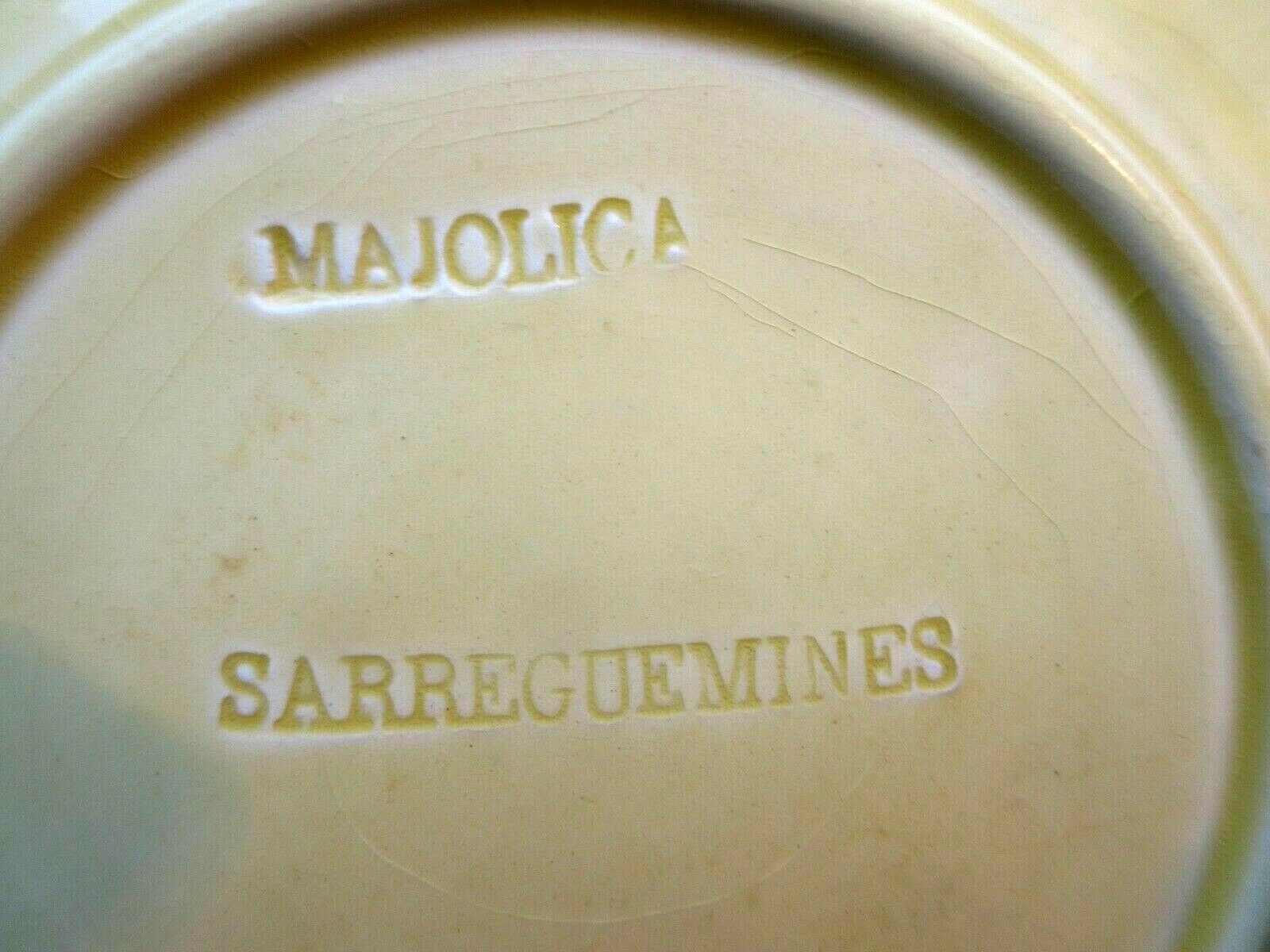 Lot of 3 Art Deco dessert plates in Sarreguemines dabbling: Vine