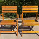 Paire de fauteuils pliants vintage en bois